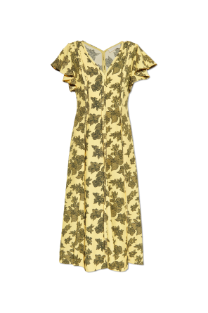 ワンピース Burberry Yellow Stretch Wool Blend Dress Burberry Equestrian Knight silk-blend Dress | White | FARFETCH